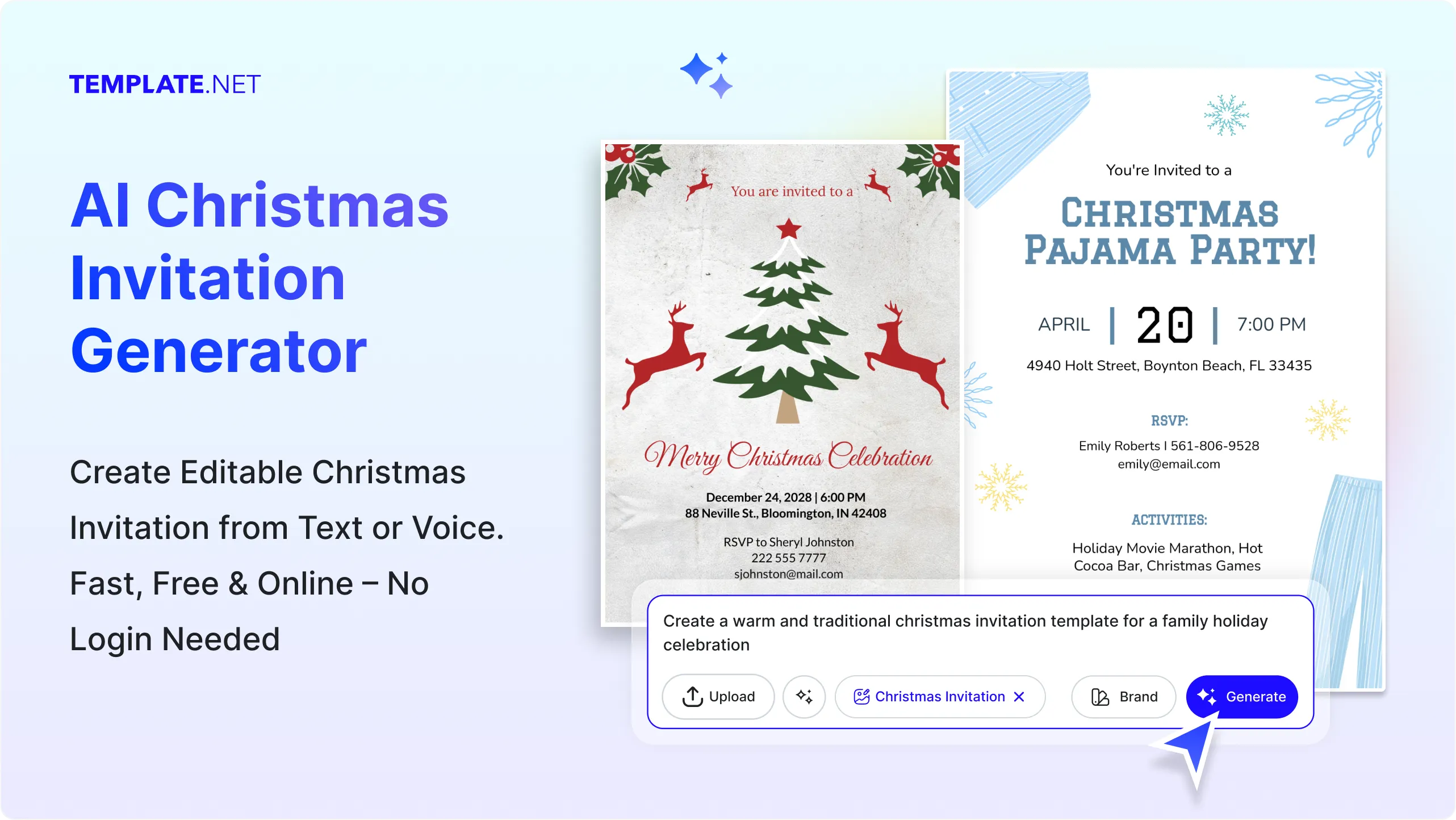 Free AI Christmas Invitation Generator, Free Online Invitation Maker